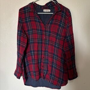 H&M Blue & Red Plaid Shirt Women’s Size 16